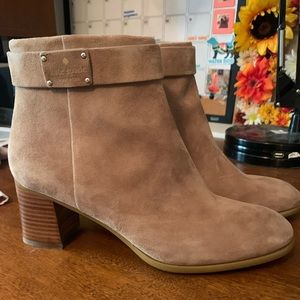 Tan suede Kate spade booties ♠️